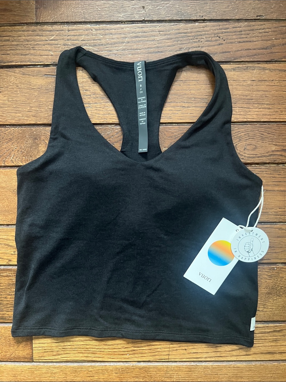 Vuori Black Halo Performance Racerback Tank Size Small NWT